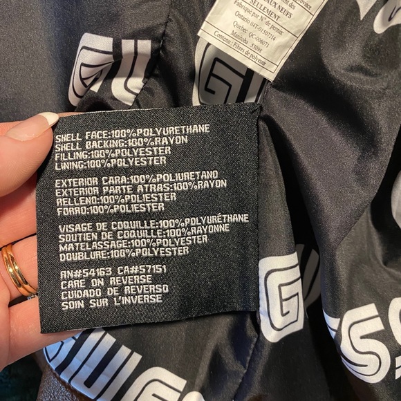 NWOT Brown Leather Guess Jacket - Picture 3 of 4